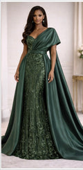 Emerald Luxe Convertible Mermaid Gown