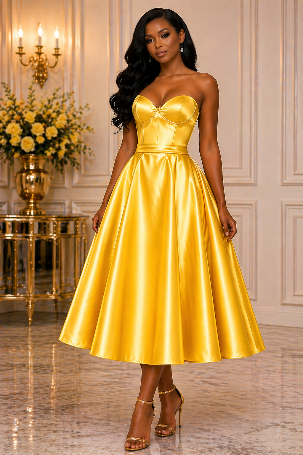 Satin midi dress