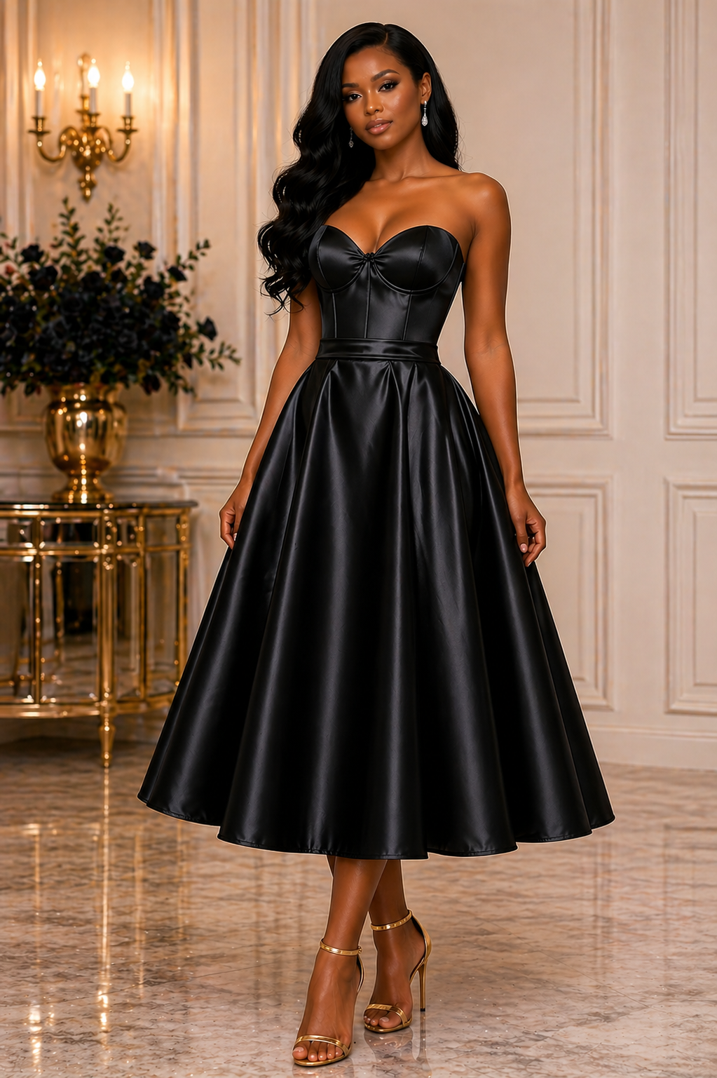 Satin midi dress