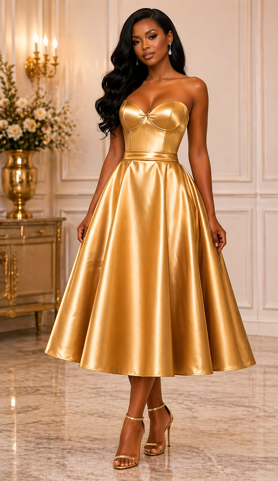 Satin midi dress