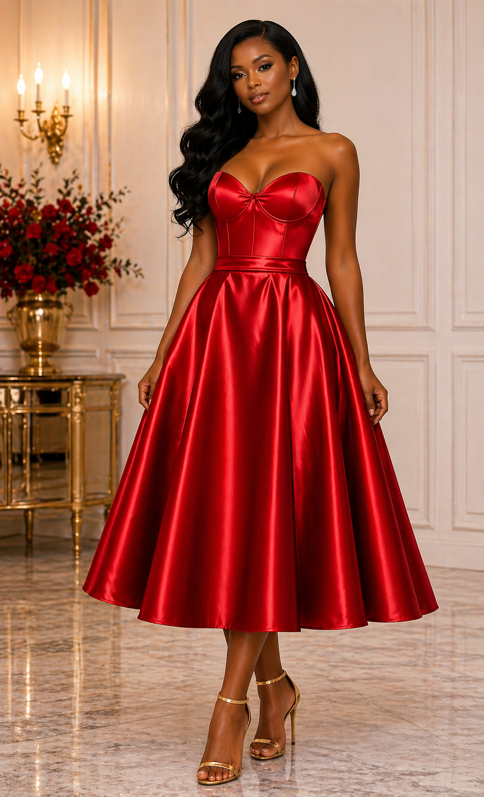 Satin midi dress