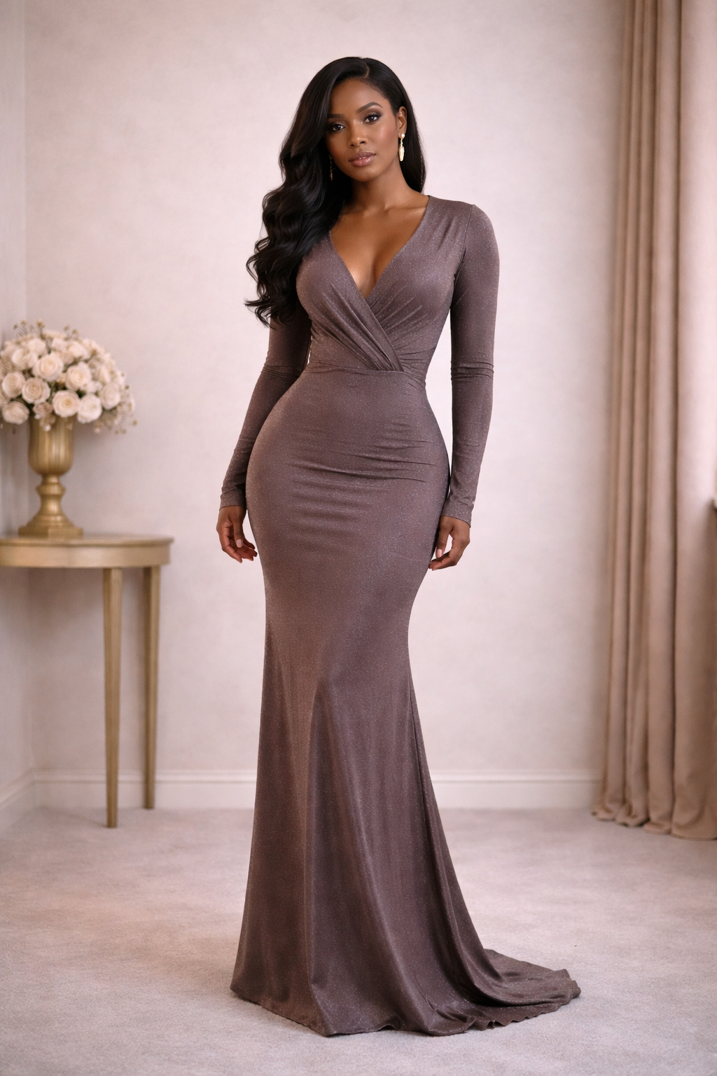Wrap evening dress