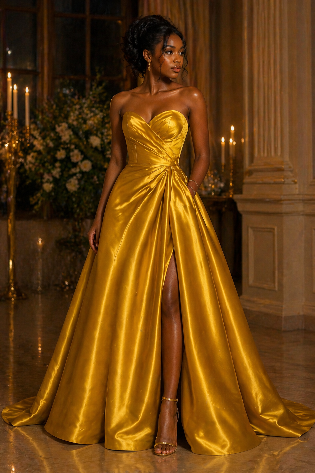 Satin ball gown