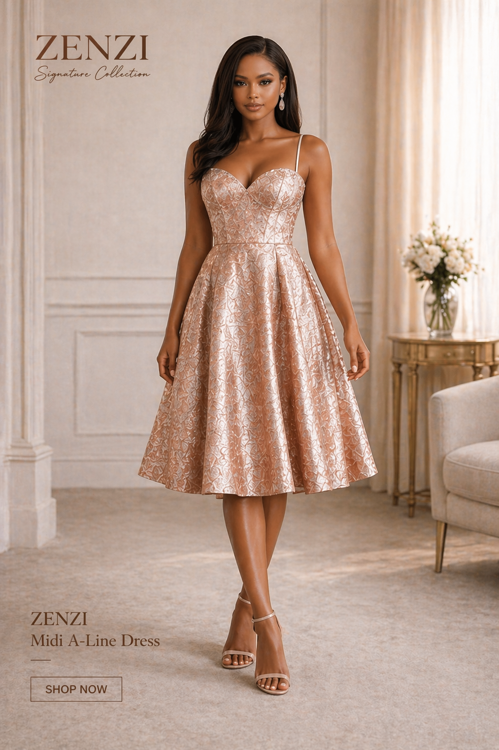 Midi A-line dress